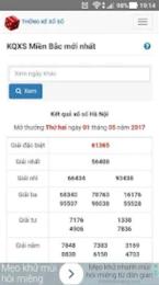 giao diện app bảng thống kê xổ số năm 2025