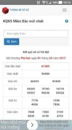 giao diện app bảng thống kê xổ số vĩnh long