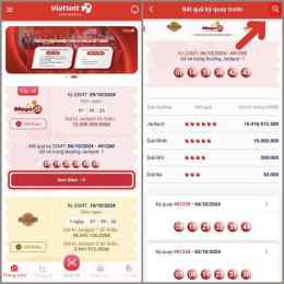 giao diện app cách tra xổ số vietlott