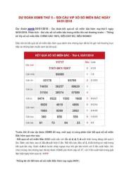 hướng dẫn sử dụng so xo du doan lo vip mien bac