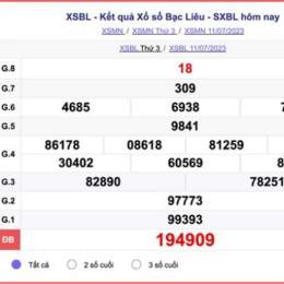 kết quả xổ số bạc liêu ngày 18 tháng 8