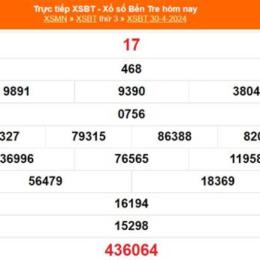 kết quả xổ số bến tre ngày 30 tháng 12