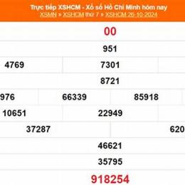 kết quả xổ số hồ chí minh ngày 26 tháng 09