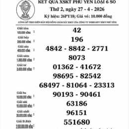 kết quả xổ số phú yên 90 ngày
