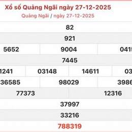kết quả xổ số quảng ngãi ngày 27 tháng 12