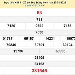 kết quả xổ số sóc trăng ngày 29 tháng 04
