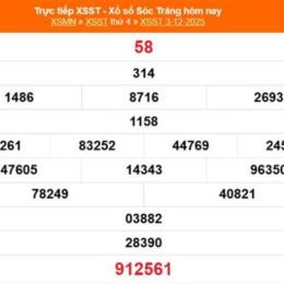 kết quả xổ số sóc trăng ngày 31 tháng 12