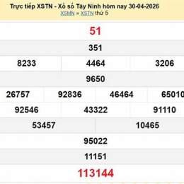 kết quả xổ số tây ninh ngày 16 tháng 04 năm 2026