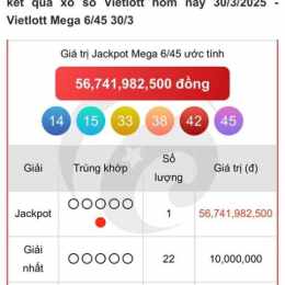 kết quả xổ số vietlott ngày 30 tháng 6