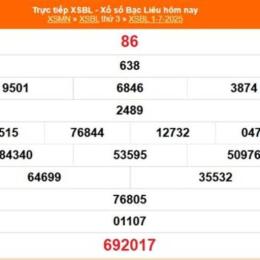 xổ số bạc liêu 7 tây tháng 04
