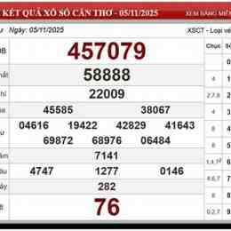 xổ số cần thơ 05 tháng 11