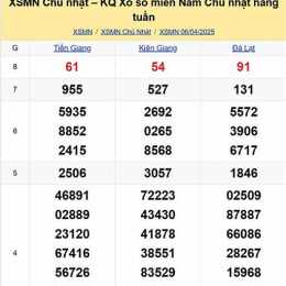 xổ số đài chủ nhật tuần trước