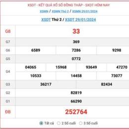 xổ số đài đồng tháp ngày 29 tháng 6