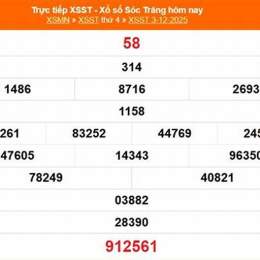 xổ số đài sóc trăng ngày 31 tháng 12