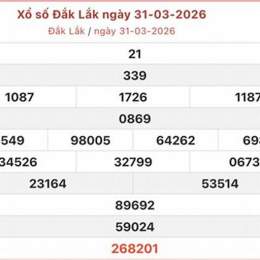 xổ số đắk lắk ngày 31 tháng 03 năm 2006