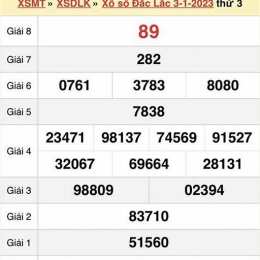 xổ số đắk lắk thứ ba tuần rồi