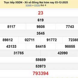 xổ số đồng nai ngày 3 tháng 9