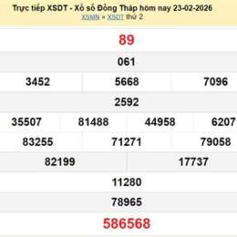 xổ số đồng tháp 23 tháng 2 năm 2026