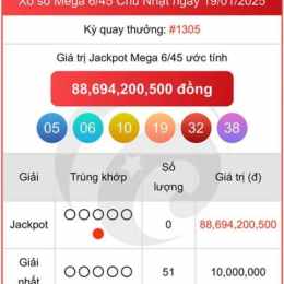 xổ số mega ngày 22 tháng 03