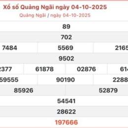 xổ số quảng ngãi ngày mùng 4 tháng 10