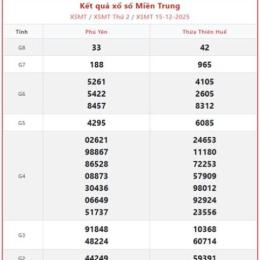 xổ số thứ năm đài trung