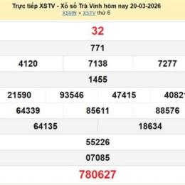 xổ số trà vinh 20 tháng 03 năm 2026