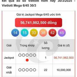 xổ số vietlott 30 tháng 12
