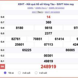 xổ số vũng tàu 2 tây tháng 12